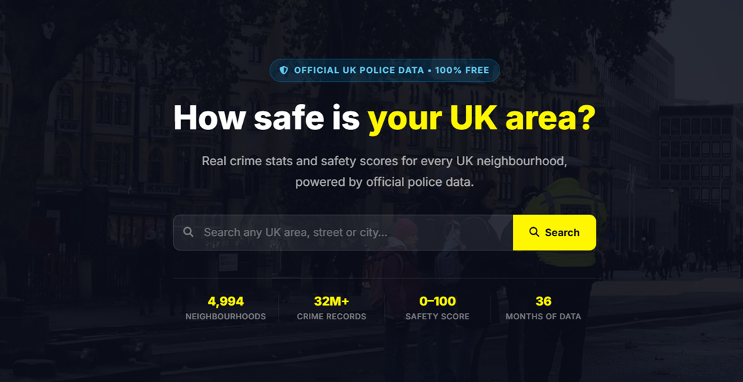 CrimeRadar — UK crime statistics tool